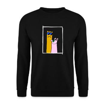 Pig vs French Frieze - Unisex Sweatshirt - black - Front - Alina (178cm) & Michal (187cm)