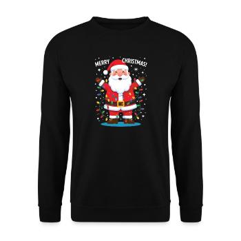 Santa Claus Merry Christmas Santa Claus Funny - Unisex Sweatshirt - black - Front - Alina (178cm) & Michal (187cm)