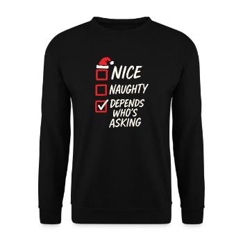 Christmas Checklist Humor Christmas Xmas - Unisex Sweatshirt - black - Front - Alina (178cm) & Michal (187cm)