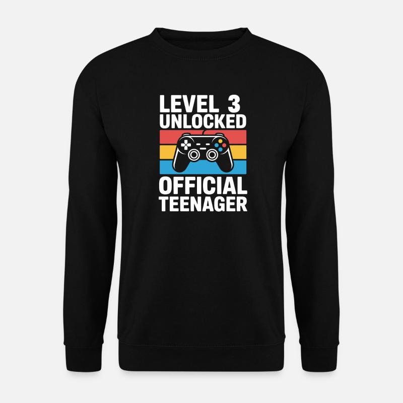 Level 3 Unlocked Gamer Tee - Unisex Sweatshirt - black