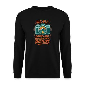 Natur statt WLAN - Unisex Pullover - Schwarz - Vorne - Alina (178cm) & Michal (187cm)