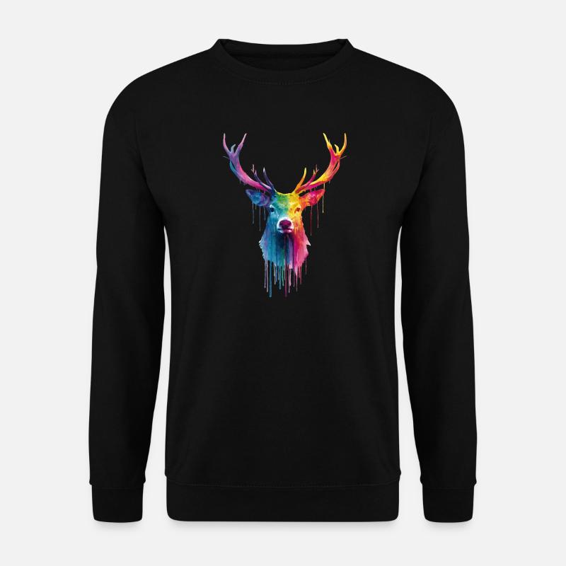 Hirsch Reh Geweih - Unisex Pullover - Schwarz