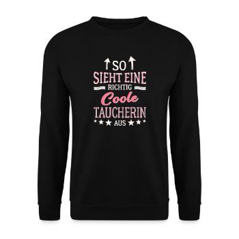 This is what a really cool diver looks like Diving - Unisex Sweatshirt - black - Front - Alina (178cm) & Michal (187cm)