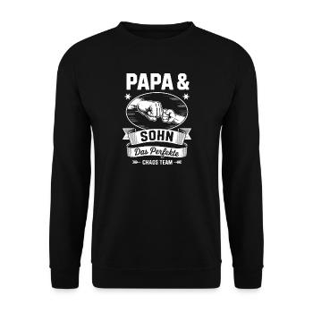 Papa & Sohn Chaos Team Emblem - Unisex Sweatshirt - black - Front - Alina (178cm) & Michal (187cm)