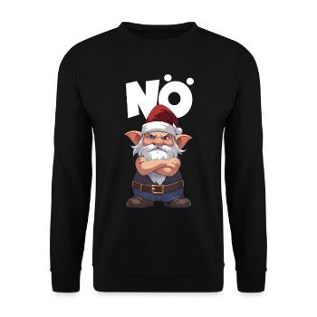 Trotziger Weihnachtsgnom nö Logo Spruch - Unisex Pullover - Schwarz - Vorne - Alina (178cm) & Michal (187cm)