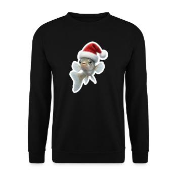 Salutations de Noël Poisson Guppy Bouillonnant - Sweat-shirt Unisexe - noir - Devant - Alina (178cm) & Michal (187cm)