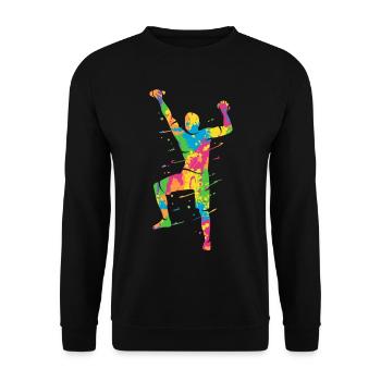 Escalader des montagnes Grimpeurs colorés Bloc - Sweat-shirt Unisexe - noir - Devant - Alina (178cm) & Michal (187cm)