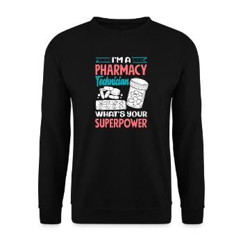 Pharmacist Pharmaceutical Technical - Unisex Sweatshirt - black - Front - Alina (178cm) & Michal (187cm)