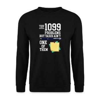 Graphisme humoristique humoristique fiscal des problèmes drôle 1099 - Sweat-shirt Unisexe - noir - Devant - Alina (178cm) & Michal (187cm)