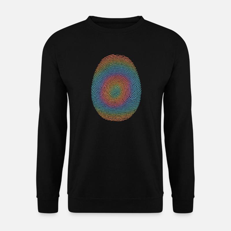 Regenbogen-Fingerprint Spirale - Unisex Pullover - Schwarz