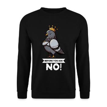 Avant de demander Pigeon Pigeons Pigeons Lovers Pigeon Bird - Sweat-shirt Unisexe - noir - Devant - Alina (178cm) & Michal (187cm)