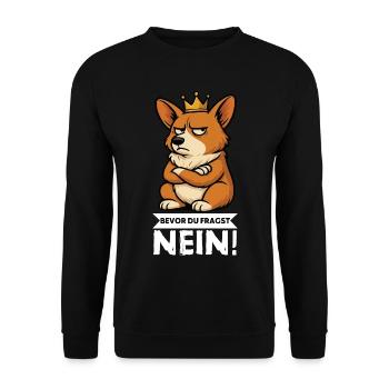 Before you ask: Corgi Corgi Welsh Corgi Corgi Dog - Unisex Sweatshirt - black - Front - Alina (178cm) & Michal (187cm)