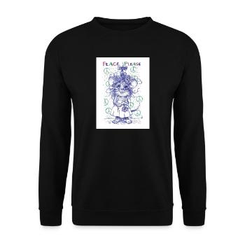 peaceplease - Unisex Sweatshirt - black - Front - Alina (178cm) & Michal (187cm)
