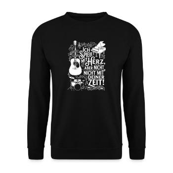 Je joue avec le cœur, pas avec ton temps - Sweat-shirt Unisexe - noir - Devant - Alina (178cm) & Michal (187cm)
