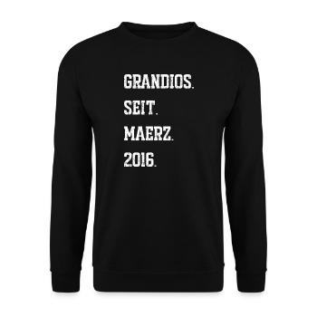 Geburtstag März 2016 - Unisex Pullover - Schwarz - Vorne - Alina (178cm) & Michal (187cm)