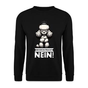 Avant de demander un Caniche Propriétaire de Caniche Chien - Sweat-shirt Unisexe - noir - Devant - Alina (178cm) & Michal (187cm)