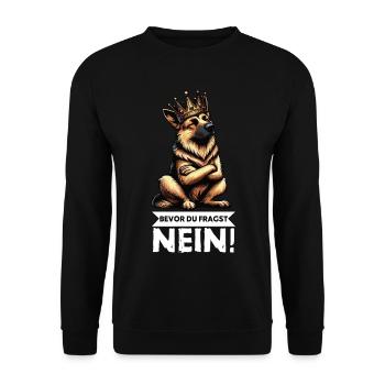 Avant que vous ne demandiez aux bergers bergers allemands - Sweat-shirt Unisexe - noir - Devant - Alina (178cm) & Michal (187cm)