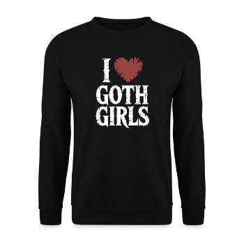 Ich liebe Goth Girls - Unisex Pullover - Schwarz - Vorne - Alina (178cm) & Michal (187cm)