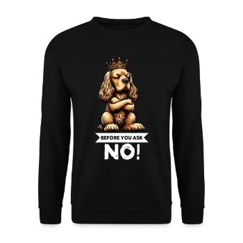 Before You Ask Cocker Spaniel Cockerhund - Unisex Sweatshirt - black - Front - Alina (178cm) & Michal (187cm)