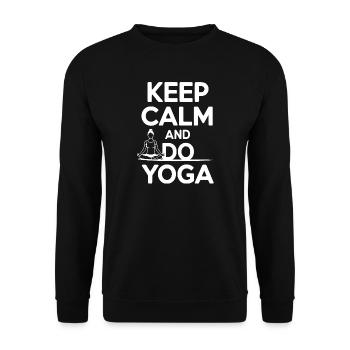 Restez calme et faites du yoga - Sweat-shirt Unisexe - noir - Devant - Alina (178cm) & Michal (187cm)