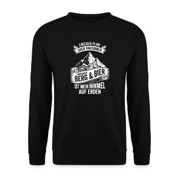 Between mountain and beer - Unisex Sweatshirt - black - Front - Alina (178cm) & Michal (187cm)