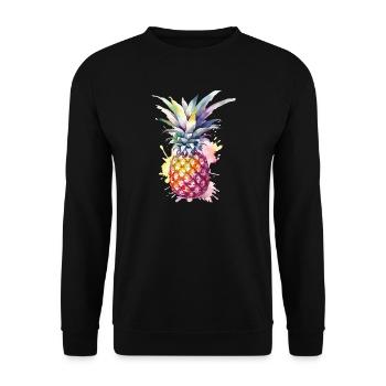 Pineapple Watercolor - Unisex Sweatshirt - black - Front - Alina (178cm) & Michal (187cm)