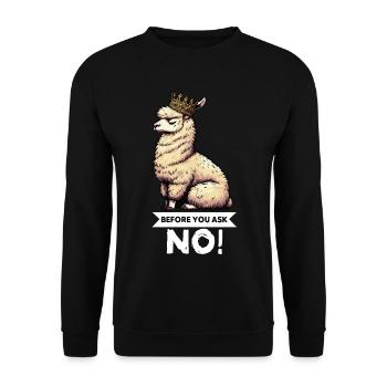 Before You Ask No Alpaca Lamas Alpaca Owner - Unisex Sweatshirt - black - Front - Alina (178cm) & Michal (187cm)