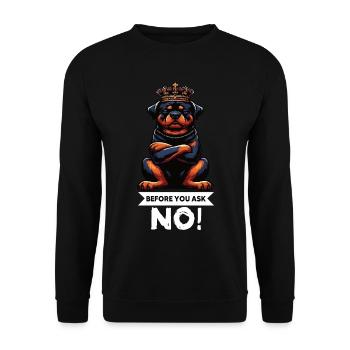 Avant que vous ne demandiez, pas de rottweiler rottweilerbesitzer - Sweat-shirt Unisexe - noir - Devant - Alina (178cm) & Michal (187cm)