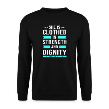 Bible Verse Chapter 31 Bible Proverb Jesus Christ - Unisex Sweatshirt - black - Front - Alina (178cm) & Michal (187cm)