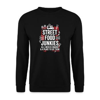 Street Food Junkies Snack Paradise - Unisex Sweatshirt - black - Front - Alina (178cm) & Michal (187cm)