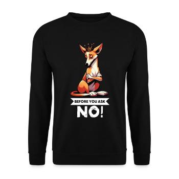 Avant de demander à Podenco Podencos Podencoliebhaber - Sweat-shirt Unisexe - noir - Devant - Alina (178cm) & Michal (187cm)