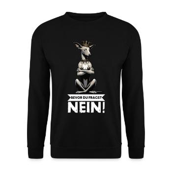 Avant que vous ne demandiez No Podencos Podencos Podencohund - Sweat-shirt Unisexe - noir - Devant - Alina (178cm) & Michal (187cm)
