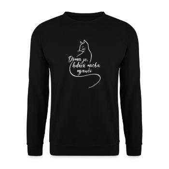 Doma je, hdźež micka mjawči. - Unisex Sweatshirt - black - Front - Alina (178cm) & Michal (187cm)