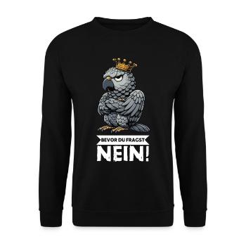Avant que vous ne demandiez : pas de perroquet gris d’Afrique, perroquet, perroquet, perroquet, perroquet - Sweat-shirt Unisexe - noir - Devant - Alina (178cm) & Michal (187cm)