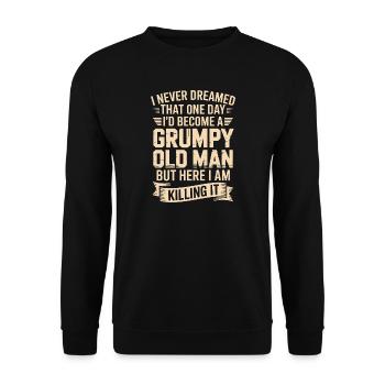 Grumpy Old Man: Es töten - Unisex Pullover - Schwarz - Vorne - Alina (178cm) & Michal (187cm)