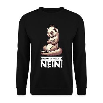 Bevor Du Fragst Nein Frettchen Frettchenbesitzer - Unisex Pullover - Schwarz - Vorne - Alina (178cm) & Michal (187cm)