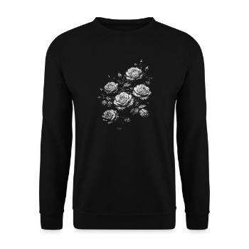 Roses - Sweat-shirt Unisexe - noir - Devant - Alina (178cm) & Michal (187cm)