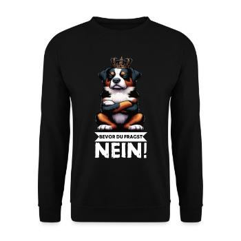 Before you ask: No Appenzeller Mountain Dog - Unisex Sweatshirt - black - Front - Alina (178cm) & Michal (187cm)