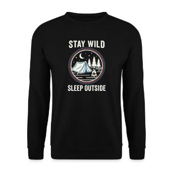 Reste sauvage Dors dehors - Sweat-shirt Unisexe - noir - Devant - Alina (178cm) & Michal (187cm)