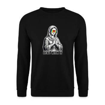 Deal With It Mary - Funny Sarcastic Mary Meme - Unisex Sweatshirt - black - Front - Alina (178cm) & Michal (187cm)
