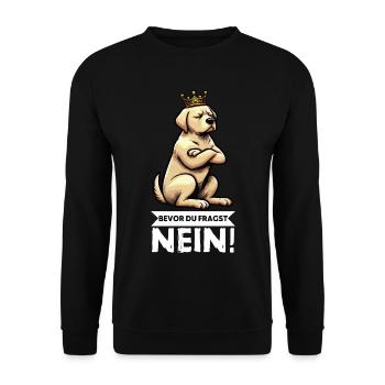 Avant que vous ne demandiez : pas de propriétaire de Labrador Labrador - Sweat-shirt Unisexe - noir - Devant - Alina (178cm) & Michal (187cm)