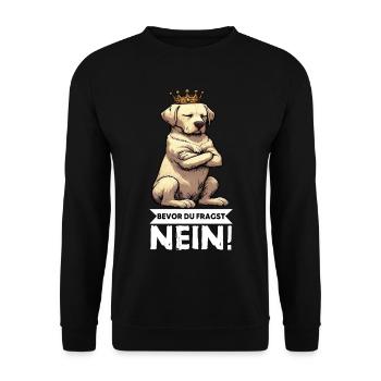 Avant que vous ne demandiez : pas de propriétaire de Labrador Labrador - Sweat-shirt Unisexe - noir - Devant - Alina (178cm) & Michal (187cm)