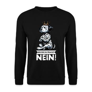Before you ask No Dalmatian Dalmatian Dalmatian Keeper - Unisex Sweatshirt - black - Front - Alina (178cm) & Michal (187cm)