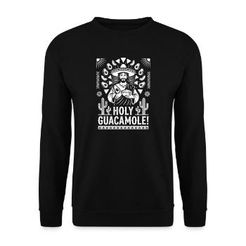 Holy Guacamole Funny Jesus Design - Unisex Pullover - Schwarz - Vorne - Alina (178cm) & Michal (187cm)