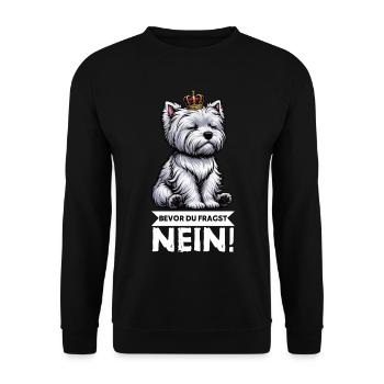 Avant que vous ne demandiez, pas de Westie Westland Terrier - Sweat-shirt Unisexe - noir - Devant - Alina (178cm) & Michal (187cm)