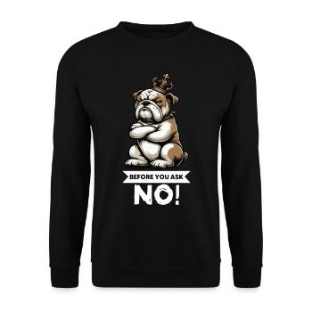 Avant que vous ne demandiez les bully bully du bouledogue anglais - Sweat-shirt Unisexe - noir - Devant - Alina (178cm) & Michal (187cm)