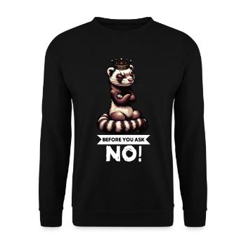 Before You Ask Frettchen Frettchenbesitzer Nager - Unisex Pullover - Schwarz - Vorne - Alina (178cm) & Michal (187cm)