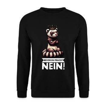 Bevor Du Fragst Nein Frettchen Frettchenbesitzer - Unisex Pullover - Schwarz - Vorne - Alina (178cm) & Michal (187cm)