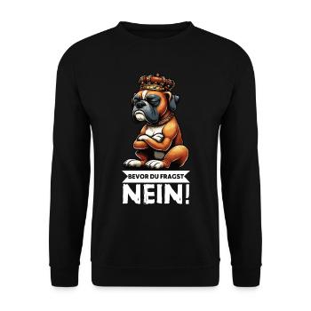 Before you ask No Boxer Boxer Holder Boxer Dog - Unisex Sweatshirt - black - Front - Alina (178cm) & Michal (187cm)