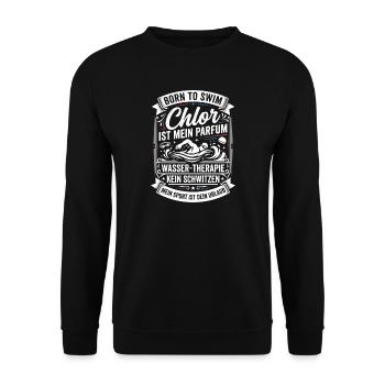 Chlorine is my perfume: swimming style - Unisex Sweatshirt - black - Front - Alina (178cm) & Michal (187cm)